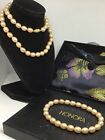 14ct not 9ct GOLD HONORA PEARL NECKLACE and BRACELET SET  14K 39.29g New