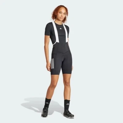 Adidas The Padded Cycling Bib Shorts Women's Size 8-10uk Small Black / White New - image 1 of 4