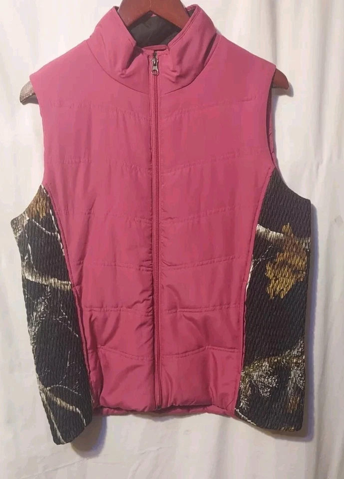 Chaleco North Crest Mujer Grande Rosa Camuflaje Cremallera Completa Chaleco, Sin Mangas  Foto 1 de 4