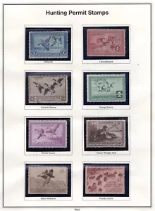 US 1934-1998 COLLECTION OF 64 FEDERAL DUCK HUNTING STAMPS RW1-RW64 22 UNSIGNED - Picture 1 of 8