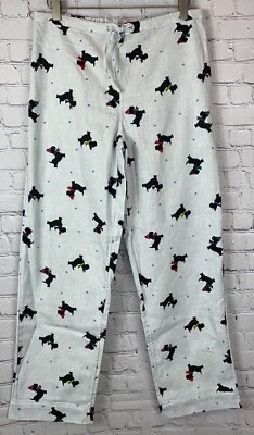 Talbots Lounge Pants Womens S Blue Dog Print Front-Tie PJ Cotton Pajama Bottoms Foto 1 de 4