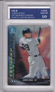 AARON JUDGE ROOKIE CARD 2017 Bowman Chrome $$ Baseball GEM MINT 10 YANKEES RC! - Picture 1 of 1