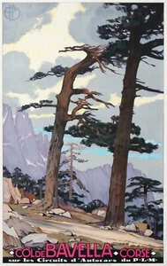 CASSARD - PLM CORSE COL DE BAVELLA 1928 TRAVEL CORSICA VINTAGE POSTER - Picture 1 of 1