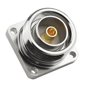 L29 7/16 DIN Female Jack 4 Hole Flange Deck Mount Solder 3.5mm Cup RF Connector - Picture 1 of 3