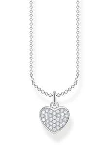 Thomas Sabo KE2046-051-14-L38V Collana con cuore in pavé d'argento 36-38 cm d... - Foto 1 di 4