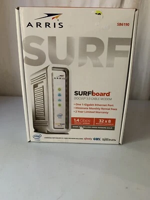 ARRIS Surfboard SB6190 DOCSIS 3.0 Cable Modem, White - Image 1 of 4