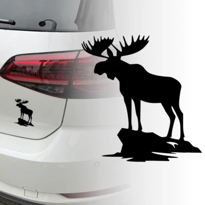 UNIDAMO Auto Aufkleber | Elch Auf Felsen | Versch. Farben / Größen | Sticker 579