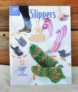 Annie's Attic Crochet Booklet Slippers By The Dozen #879531 12 Comfy Pairs - Picture 1 of 11
