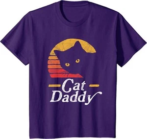 Cat Daddy Vintage Eighties Style Cat Retro Distressed Youth Unisex T-shirt - Picture 1 of 6