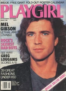 PLAYGIRL 8-87 AUGUST 1987 MEL GIBSON GREG LOUGANIS NUDE! LONG HAIR & ROCKERS!  L - Bild 1 von 2