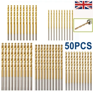 50PCS Mini Micro Round Shank Drill Bits Set Small Precision HSS Twist Drill Bits - Picture 1 of 12