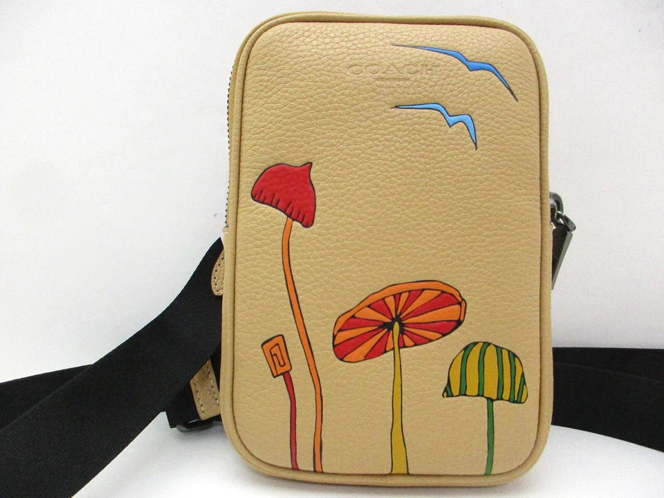 Coach Aden Crossbody Bag Observed By Us Tan Leather Shoulder CU543