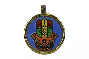 Hamsa Hand Fatimas Anhänger rund 3,1 cm - Bild 1 von 4