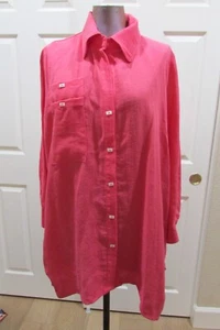 I.C. by Connie K Coral Tunic/Top with Pearl buttons Size L - Picture 1 of 7