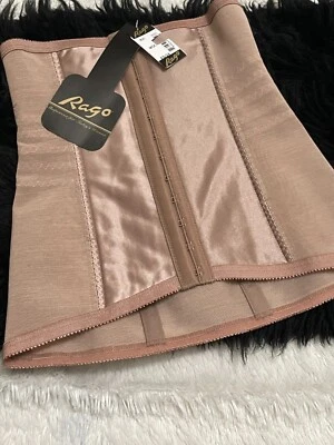 XS/24 RAGO 缎面面板腰部 CINCHER 塑身衣 Mocha Shapette 821 全新 坚固 — 第 1/4 张图片