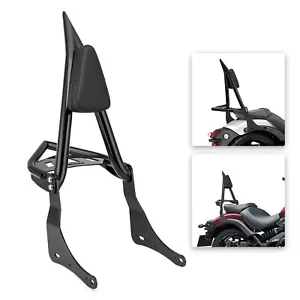 Respaldo de pasajero negro barra Sissy portaequipajes para Kawasaki Vulcan S 650 EN650 - Imagen 1 de 7