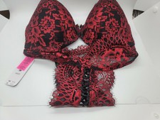 La Senza Diva  Red Black Lace Bra 34C