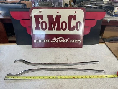 Ford Crown Victoria 1955 asiento trasero panel lateral acero inoxidable moldura R & L Foto 1 de 4