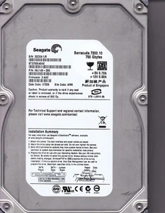 ST3750330NS HP GBO750C8047 p/n: 9CA156-783 s/n: 9QK fw: HPGA 750GB SATA A16-08 - Picture 1 of 3