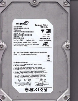ST3750330NS HP GBO750C8047 p/n: 9CA156-783 s/n: 9QK fw: HPGA 750GB SATA  A16-08 - Image 1 of 3