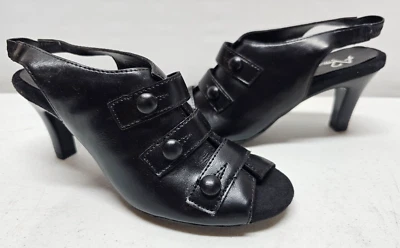 Zapatos de salón A2 Aerosoles Amore para mujer talla 6,5 negros con cordones tacón de 3" punta abierta Foto 1 de 4