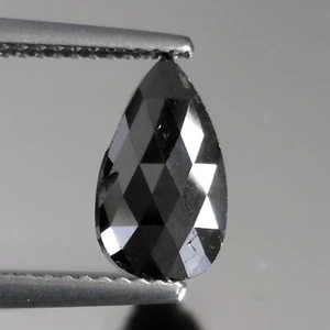 Diamantes sueltos extraídos de tierra natural negro azabache de lujo corte discoteca pera de 1,62 quilates - Imagen 1 de 4