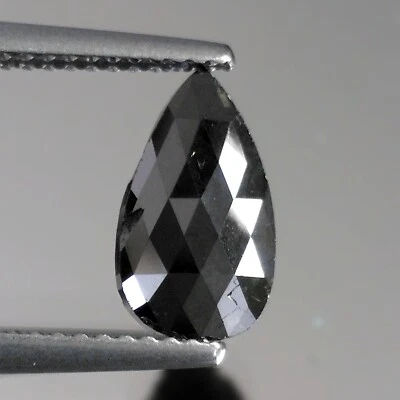 1.62cts Pear Disco cut Fancy Jet Black Natural Earth Mined Loose Diamonds - Image 1 of 4