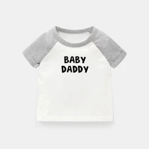 Baby Daddy Baby Announcement Newborn Baby T-shirts Vest Toddler Graphic Tee Tops - Picture 1 of 27