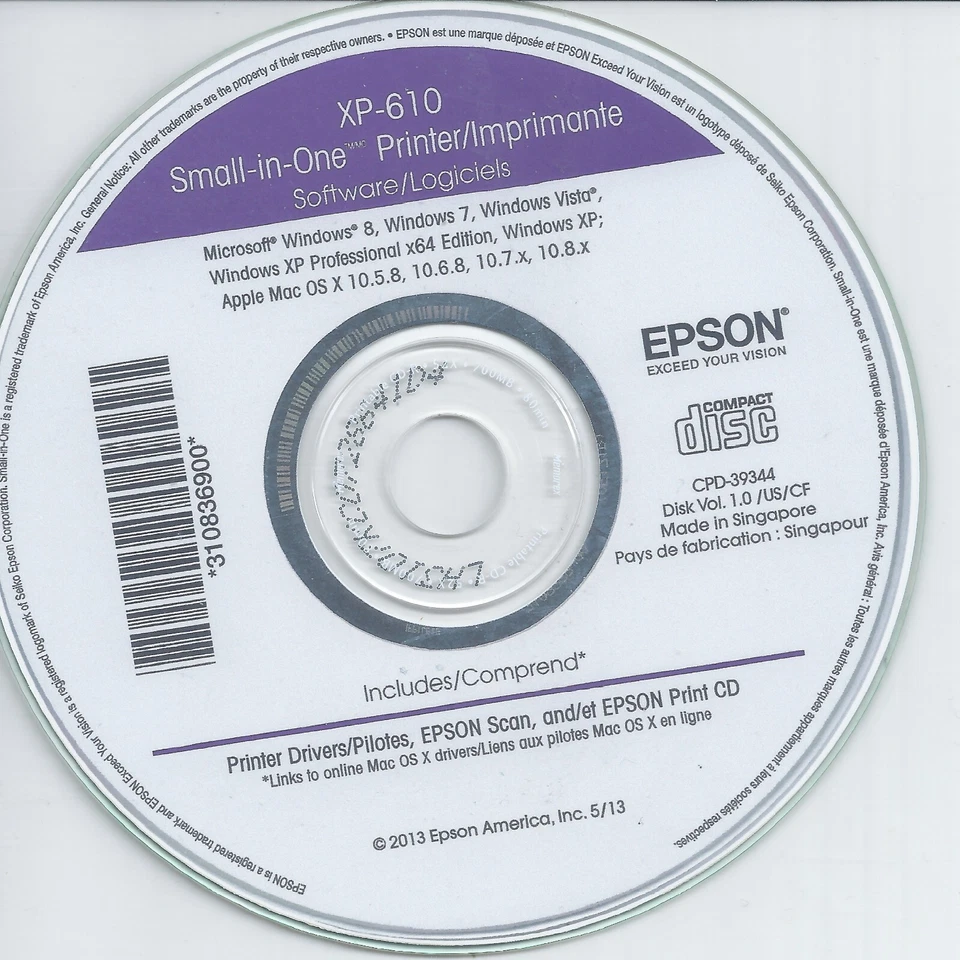 Epson XP-610 BackUP Software for printer - Image 1 of 1
