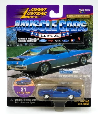 Johnny Lightning Muscle Cars U.S.A. 1971 Pontiac GTO Judge Limited Edition Blue - Image 1 of 4