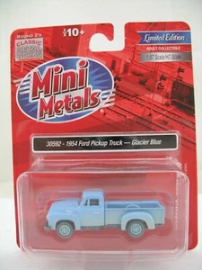Mini Metals HO Model 30592: 1954 Ford Pickup Truck, Glacier Blue, MOC - Picture 1 of 6