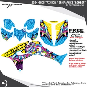 TRX450R Graphics 04-05 DFR Bomber Electric Colors Sides Fenders Honda TRX 450R - Picture 1 of 5