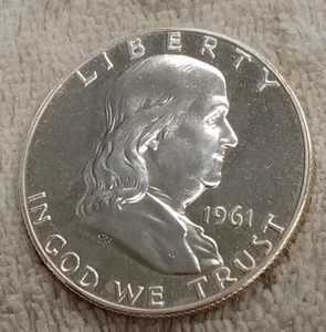 1961 P FRANKLIN PROOF HALF DOLLAR TP-3353 - Picture 1 of 2