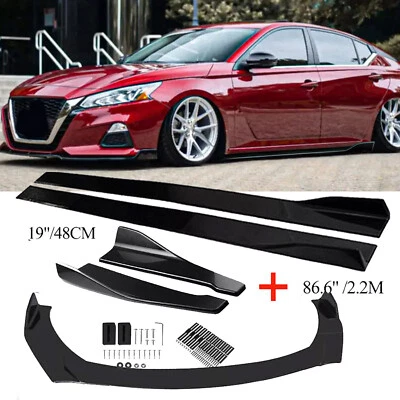 For Nissan Altima Front Bumper Lip Spoiler Splitter 86.6" Side Skirt Rear Lip Foto 1 de 4