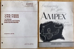 Grabadoras de producción Ampex VPR-7900/03 lista de piezas/catálogo + estéreo manual del propietario - Imagen 1 de 14