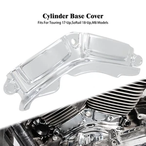 Chrome Cylinder Base Cover For Harley M8 Models 18-23 Touring FLHX Softail 17-24 - Picture 1 of 15