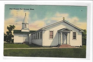 VTG Postcard Post Chapel, Fort Devens, Massachusetts - Bild 1 von 2