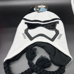 STAR WARS STORMTROOPER Fleece-Lined Knit Peruvian Winter Hat Beanie w/Braids - Picture 1 of 5
