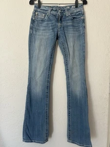 Miss Me Boot Jeans Damen 27 Bootcut Blau Med Wash Flare Verziert Western - Bild 1 von 12