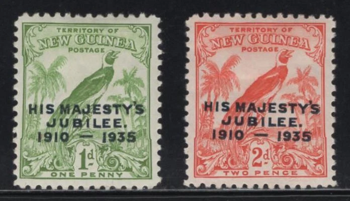 WC1_34071 BRITISH COL.: NUEVA GUINEA. KGV Jubileo de Plata 1935. Sc.46-47. MH Foto 1 de 1