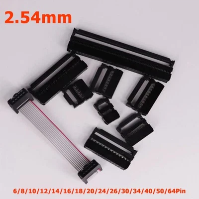 2.54mm Flat Ribbon Cable FC Crimping Head Connector 6/8/12/18/20/30/40/50/64-Pin - Image 1 of 4