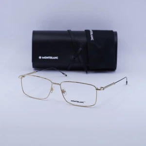Montblanc MB0039O 002 Gold 58mm Eyeglasses New Authentic - Picture 1 of 7