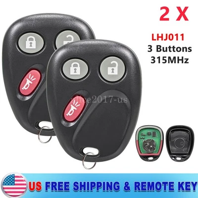 2 para 2003 2004 2005 2006 GMC Sierra controle remoto chaveiro de carro 3 botões LHJ011 - Imagem 1 de 4