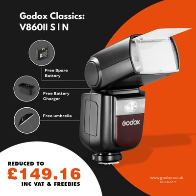 Godox V860II TTL Flash | Official UK Distributor + Warranty + 3 FREE Gifts - Image 1 of 4