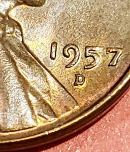 1957d Lincoln Wht Cent,Mint Error D-ov-S. L On Rim. Cracked On Liberty. Rare - Picture 1 of 7