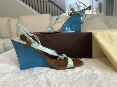 Blue Louis Vuitton Wedges - Image 1 of 4