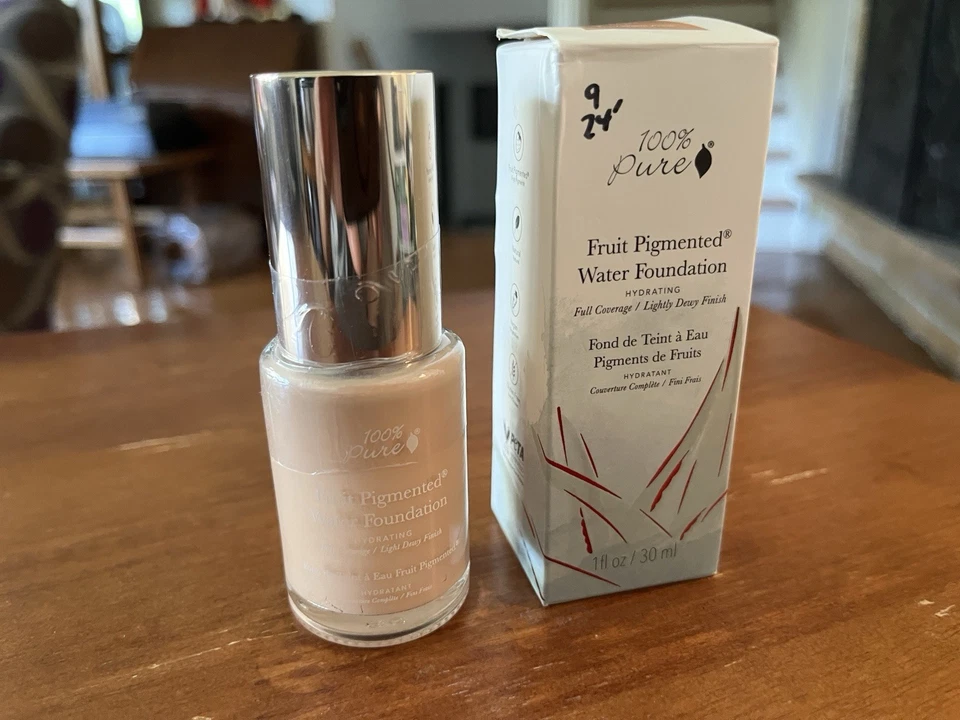 100% Pure Fruit Pigmented Water Foundation Warm 1.0 Fair Peach 1oz NEW Sealed - Image 1 of 3