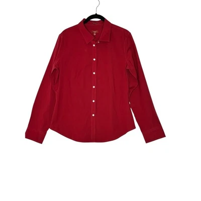 Talbots Haberdashery Petites Womens Blouse Shirt 12P Wrinkle Resistant Red NEW - Image 1 of 4