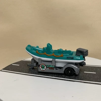 Matchbox #65 White Water Raft/Boat Trailer Gray & Teal Green 1:64 NM - Image 1 of 4