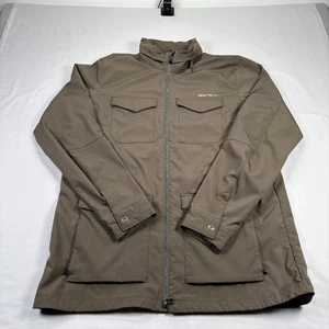 Eddie Bauer Travex Jacket Mens Large Tall Brown Flexion Full Zip Utility Outdoor - Picture 1 of 11